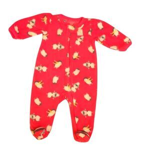 CARTERS Onesie Zipper Sleeper Pink Penguins 3 Month